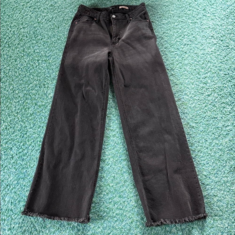 BCBGeneration Black Wide-Leg High-Rise Jeans